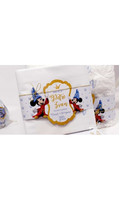 Trusou de botez Mickey Mouse personalizat grafic prin coasere cu imagini Disney Royal The King 23